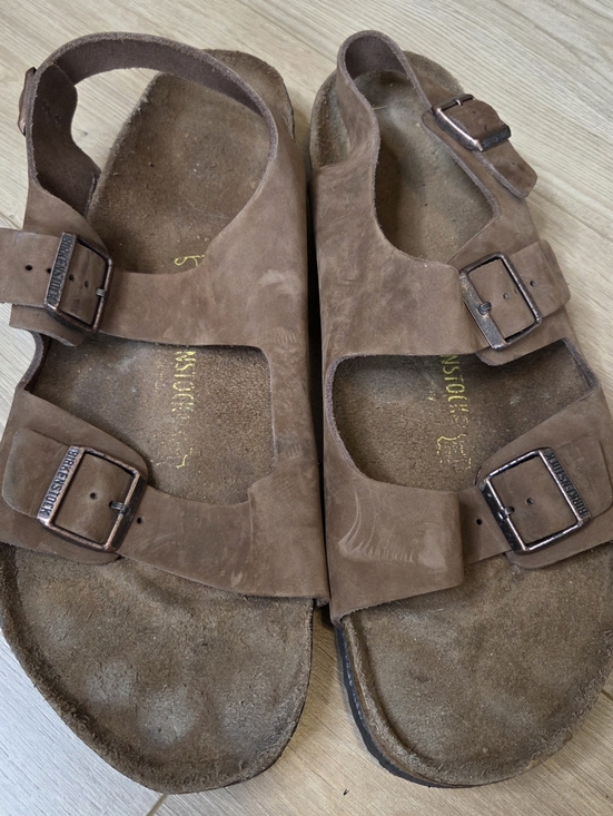 Birkenstock Milano 49 Mens 16 Brown Nubuck Leather Sandals Backstrap Comfort main image 4